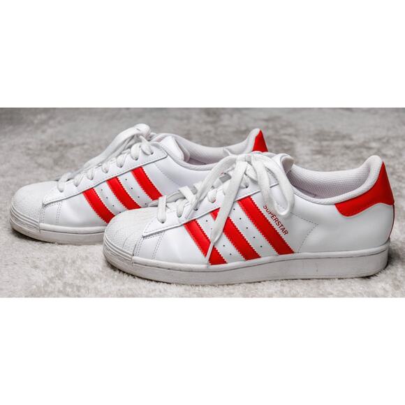 Adidas Superstar White Better Scarlet Red Sneakers Mens 8.5 Womens 10 IG9367 - Picture 8 of 16